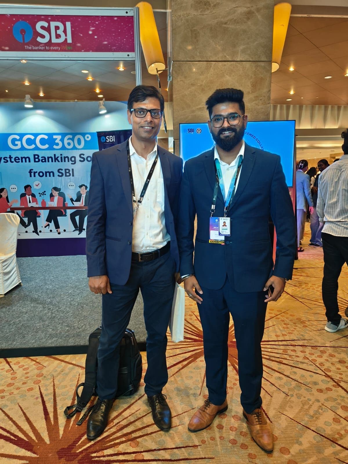 TalentiFi-X team members on the GCC Summit 2026 exhibition floor in Bengaluru.